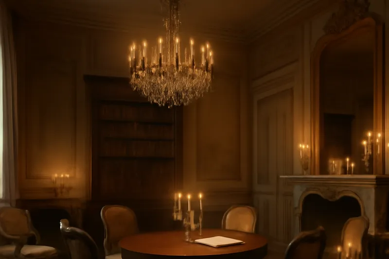 Illustration évoquant un salon littéraire du XVIIIe siècle