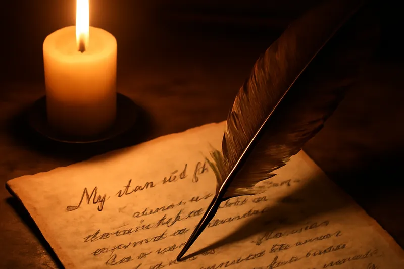 Illustration évoquant la correspondance amoureuse du XIXe siècle